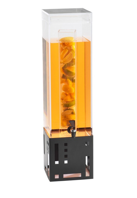 Cal-Mil 1602-3INF-13 3 Gallon Black Squared Beverage Dispenser Metal Square