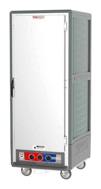Metro C539-MFS-U-GY C5 3 Series Gray Full-Size Insulated Moisture Heated Holding & Proofing Cabinet with Solid Door and Universal Wire Slides - 120V