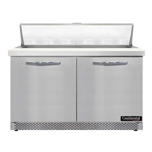 Continental Refrigerator D48N12-FB 48" W Two-Section Two Door Designer Line Sandwich Unit