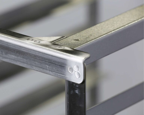 Lakeside 135 16 Pans Stainless Steel Full Height 4" Casters Sheet Pan and Tray Rack