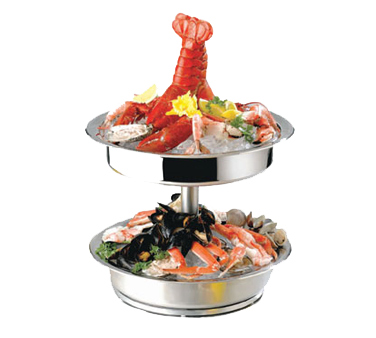 Bon Chef 61281 15.5" Dia. x 11.5" H Round Stainless Steel Seafood Tower