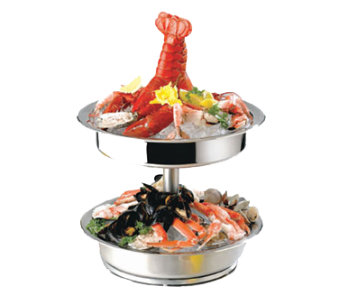 Bon Chef 61281 15.5" Dia. x 11.5" H Round Stainless Steel Seafood Tower