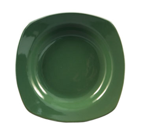 CAC China P-88-G 22 Oz. Green Ceramic Square Festiware Pasta Bowl (1 Dozen)