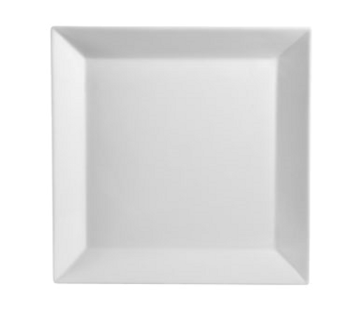 CAC China KSE-25 Super White Porcelain KingSquare Plate (6 Each Per Case)