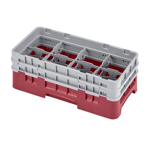 Cambro 8HS434416 Camrack Glass Rack With (2) Soft Gray Extenders - 4 Cases