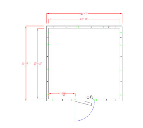 American Panel 12X12F-I 139" W x 90" H Indoor Acrylume With Floor Walk-In Freezer