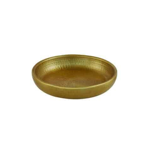 American Metalcraft ADSEAG12 12" 80 Oz. Aluminum Gold Round Seafood Tray