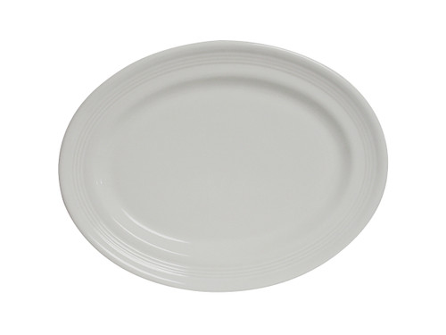 Tuxton CWH-116 Ceramic White Oval Platter (1 Dozen)