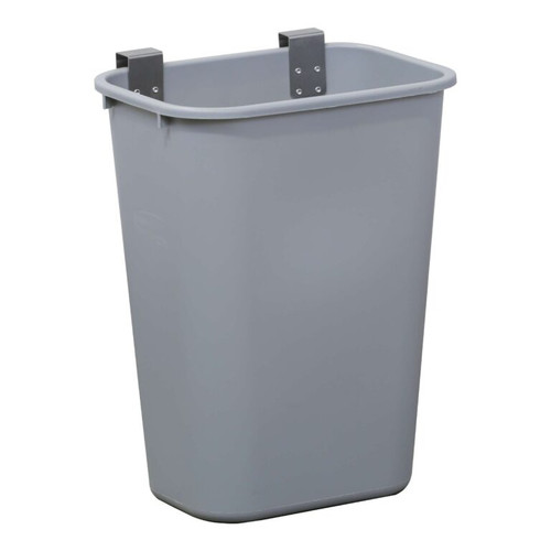 Lakeside 206-4 Jumbo Gray Polyethylene Waste Basket with Stainless Steel Hanger Strap - 4 per Pack