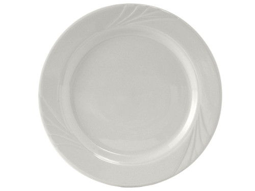 Tuxton YPA-120 12" Porcelain Porcelain White Round Plate (1 Dozen)