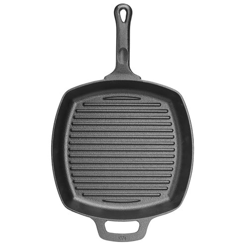 Winco CAGP-10S 10 1/2" x 1 3/4" H Cast Iron Square FireIron Induction Grill Pan
