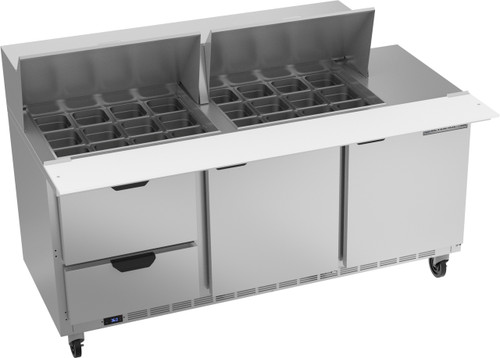 Beverage Air SPED72HC-24M-2 72" W Three-Section Two Door Mega Top Refrigerated Counter