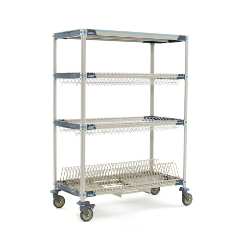 Metro PR48VX3-XDR Metromax I Mobile Drying Rack Unit With Drip Tray 48"W 4-Tier