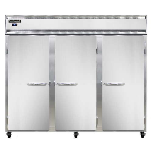 Continental Refrigerator 3RESN 85.5" W Three-Section Solid Door Reach-In Extra-Wide Refrigerator