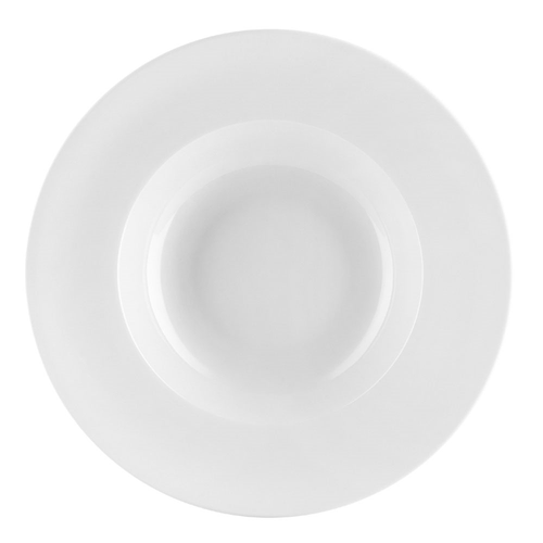 CAC China UVS-233 10" Dia. 17 Oz. Super White Porcelain Round Universal Mediterranean Pasta Bowl (1 Dozen)
