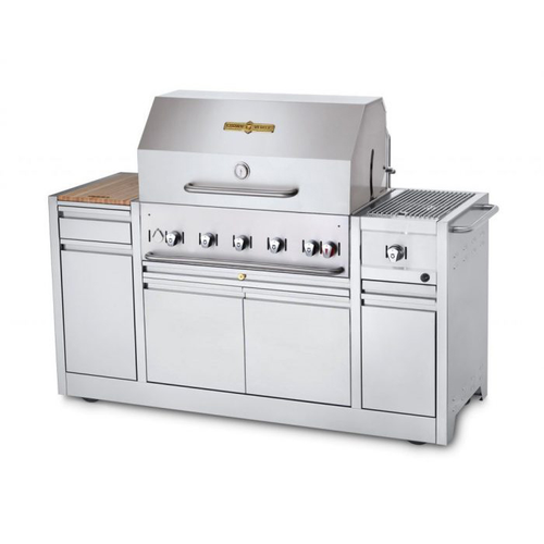 Crown Verity CV-MBI-36I-LP 79.5" Liquid Propane Mobile Outdoor Charbroiler - 79,500 BTU