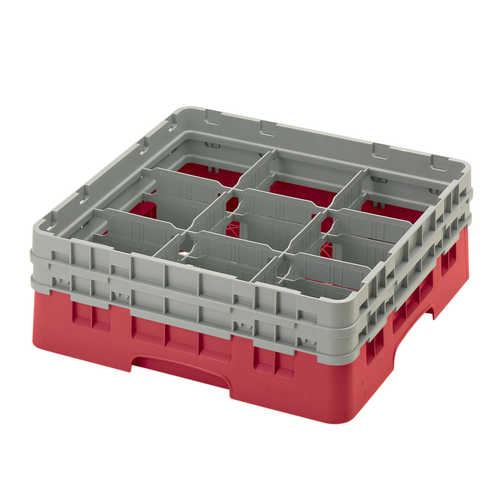 Cambro 9S434163 Camrack Glass Rack With (2) Soft Gray Extenders - 4 Cases