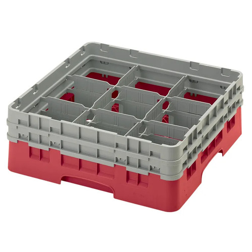 Cambro 9S434163 Camrack Glass Rack With (2) Soft Gray Extenders - 4 Cases