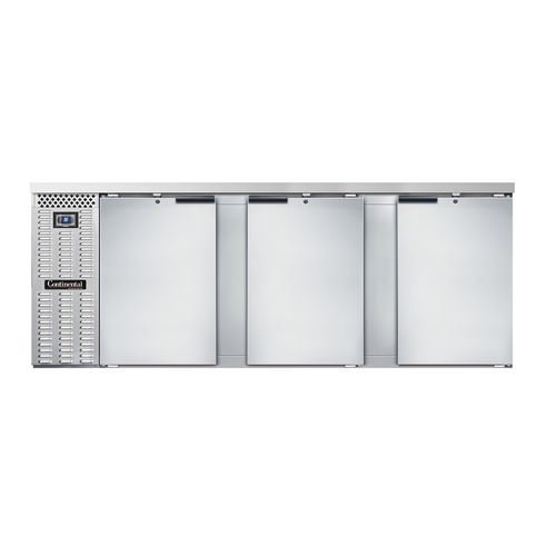 Continental Refrigerator BB90SNSS 90"W Solid Door Refrigerated Back Bar Cooler