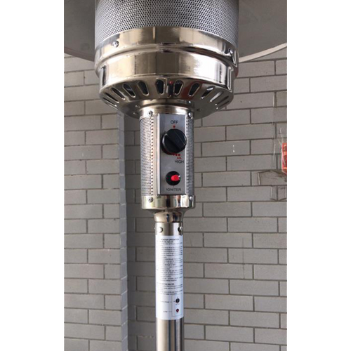 Eastern Tabletop 2890 18" W base x 32" W reflector x 87" H Stainless Steel Holds 20 / 30 Lb. Propane and Butane Tanks Outdoor Patio Heater