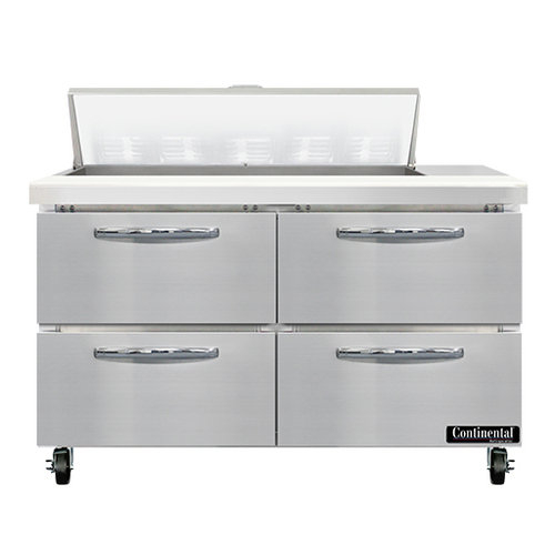 Continental Refrigerator SW48N10-D 48" W Two-Section Four Drawer Sandwich Unit