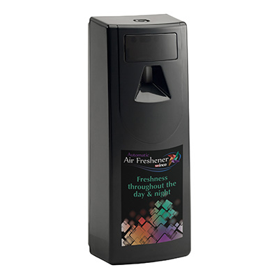 Winco AFD-1K 3.46"W x 3.35"D x 9.13"H Black Automatic Fully Programmable Air Freshener