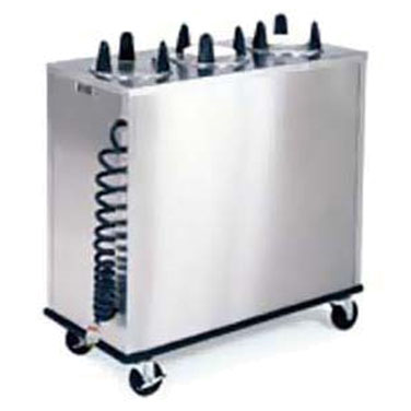 Lakeside 6211 Easy-Glide 11" Dia. Round Stainless Steel 2-Tube Cabinet Heated Mobile Dish Dispenser