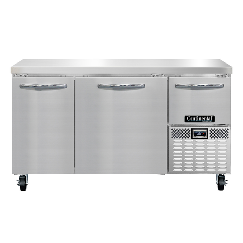 Continental Refrigerator RA60N 60"W Two Drawer and Two Door Stainless Steel Refrigerated Base Worktop Unit