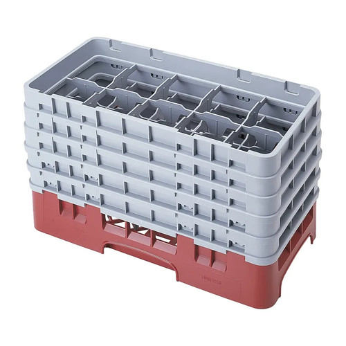 Cambro 17HS958416 Camrack Glass Rack With (5) Soft Gray Extenders - 2 Cases