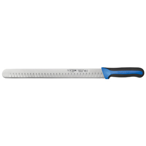 Winco KSTK-140 14" Black and Blue Hollow Ground Edge Sof-Tek Slicer