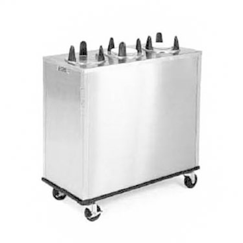 Lakeside 5305 Easy-Glide 5.75" Dia. Round Stainless Steel 3-Tube Mobile Dish Dispenser