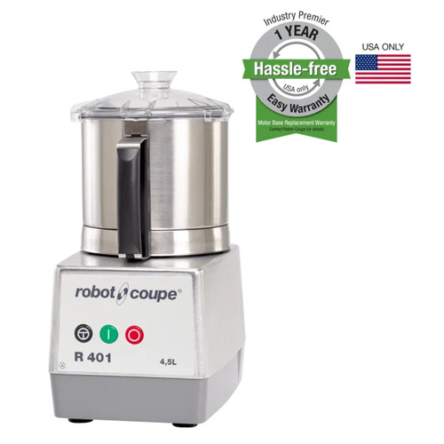Robot Coupe R401B 4.5 L. Stainless Steel Bowl with Handle Cutter and Mixer - 120 Volts, 1-1/2 HP