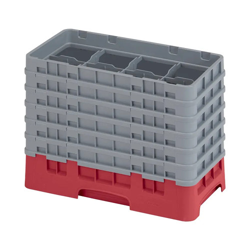 Cambro 8HS1114416 Camrack Glass Rack With (6) Soft Gray Extenders - 2 Cases