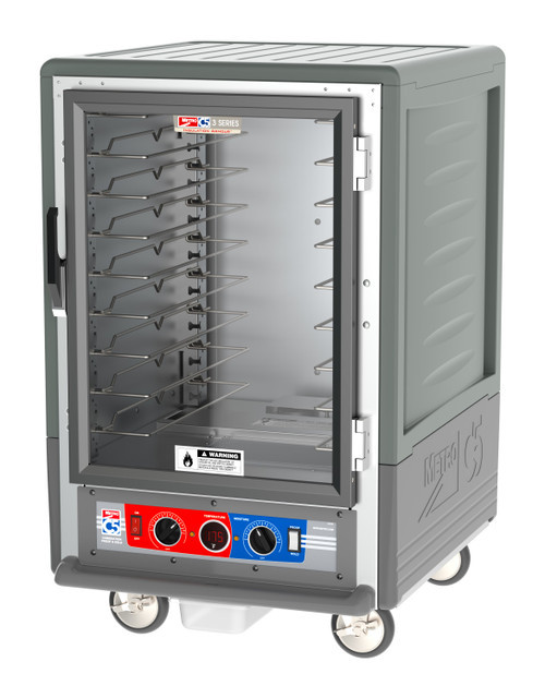 Metro C535-CFC-U-GY C5 3 Series Gray Half-Size Insulated Heated Holding & Proofing Cabinet with Clear Door and Universal Wire Slides - 120V