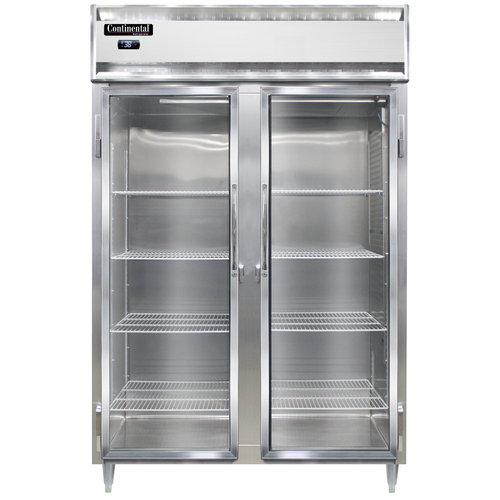 Continental Refrigerator D2RNGD 52" W Two-Section Glass Door Reach-In Designer Line Refrigerator