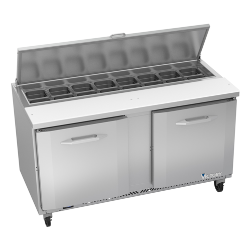 Victory VSP60HC-16 60" W Two-Section Two Door UltraSpec Series Sandwich Prep Table