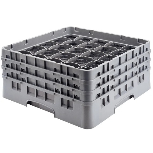 Cambro 36S534151 Camrack Glass Rack With (2) Soft Gray Extenders - 4 Cases