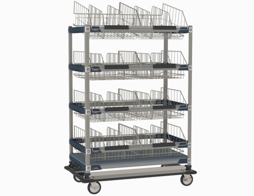 Metro MXIV4 Metromax I Sloped Basket Cart 42"W (8) Microban Epoxy Baskets