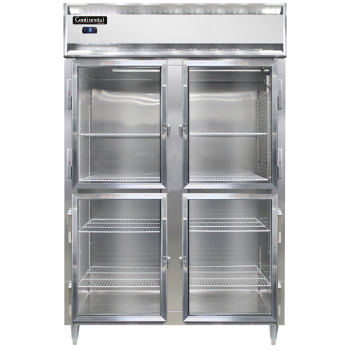 Continental Refrigerator D2FSNSSGDHD 52" W Two-Section Glass Door Reach-In Designer Line Freezer - 115 Volts