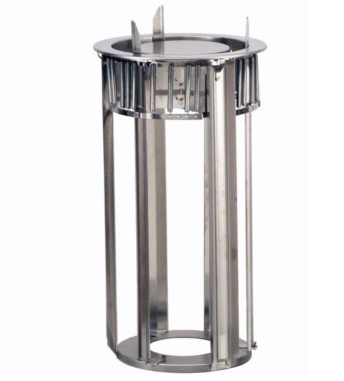 Lakeside 92225 Adjust-a-Fit 9.75" Dia. Round Stainless Steel 1-Tube Open Dish Dispenser