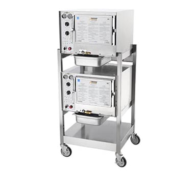 AccuTemp S62083D100 DBL 6 Pans Electric Two Steam'N'Hold Boilerless Convection Steamer - 208 Volts