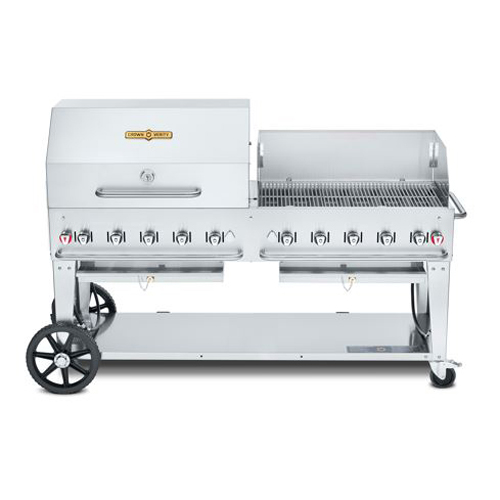 Crown Verity CV-MCB-72-SI50/100-RWP 81" Outdoor Charbroiler - 159,000 BTU