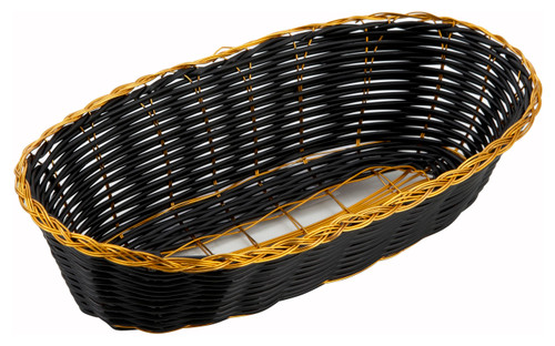 Winco PWBK-9B
 Polypropylene
 Black
 Oval
 Woven Basket
 12 Dozen (Contains 1 Dozen)