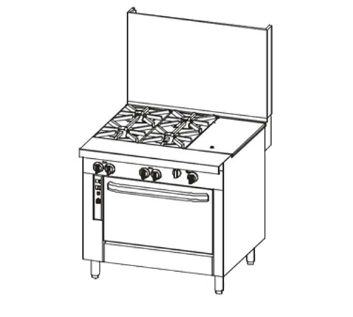 Southbend P36D-BHH-NG 36" Natural Gas Heavy Duty Range - 179,000 BTU