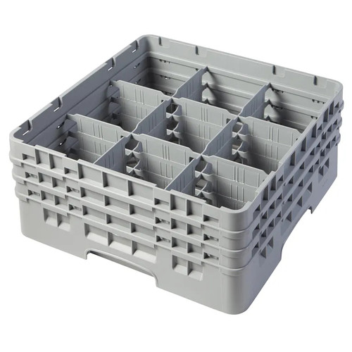 Cambro 9S638151 Camrack Glass Rack With (3) Soft Gray Extenders - 3 Cases