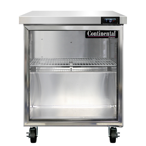 Continental Refrigerator SWF27NGD 27.5"W One-Section Glass Door Work Top Display Freezer