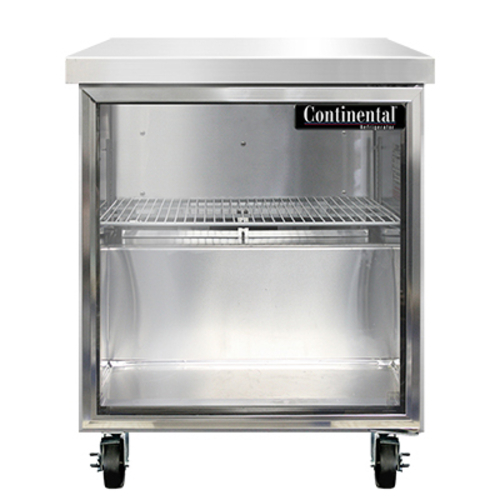 Continental Refrigerator SWF27NGD 27.5"W One-Section Glass Door Work Top Display Freezer