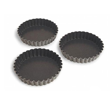 Matfer Bourgeat
 331611
 3.38" x 0.63"
 Round
 Steel
 Exopan Tartlet Mold - 1 Pack