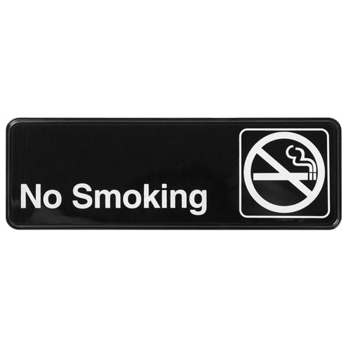 Winco SGN-310 9"W x 3"H Black Information Sign