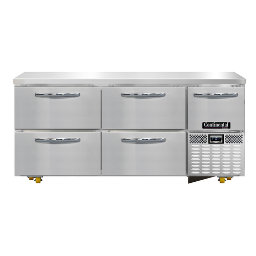 Continental Refrigerator CFA68-U-D 68.19"W Three-Section Stainless Steel Door Undercounter Freezer Base